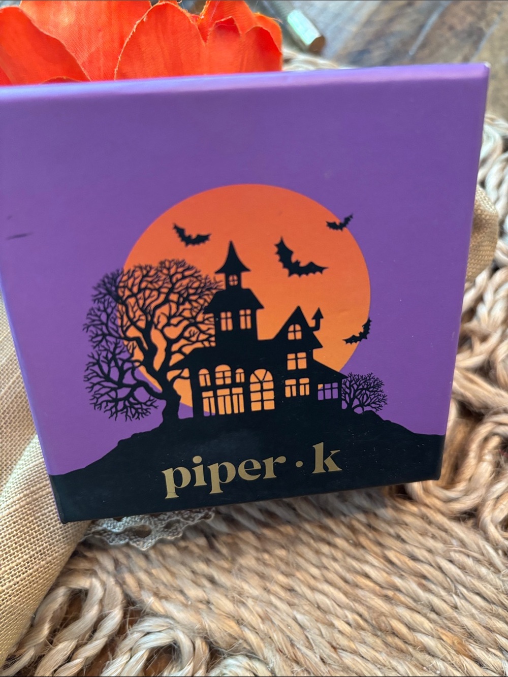 Piper Black Cat Witch Earrings with Orange Cauldron and Red Hat - Picture 3 of 4